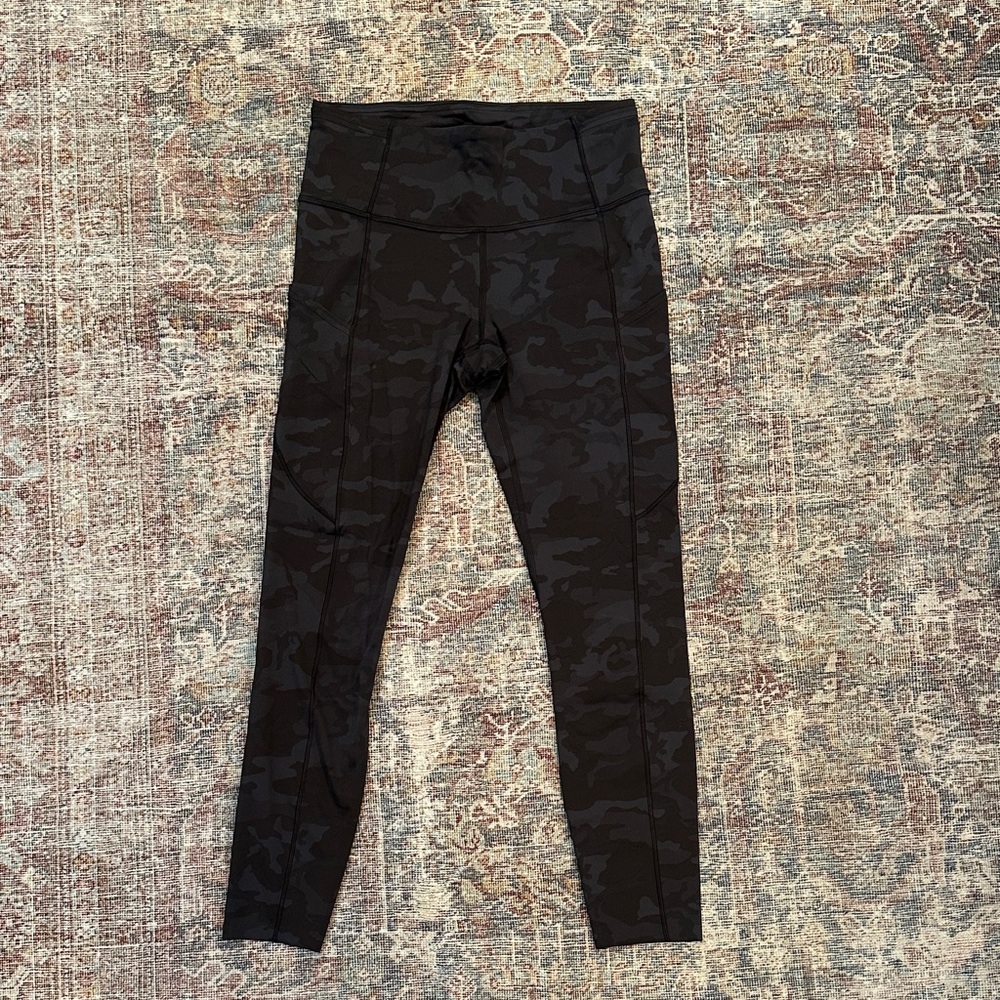Lululemon Athletica Black Camouflage Leggings